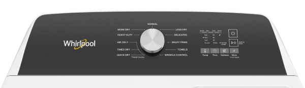 29" Whirlpool 7.0 Cu. Ft. Top Load Gas Moisture Sensing Dryer - WGD5010LW