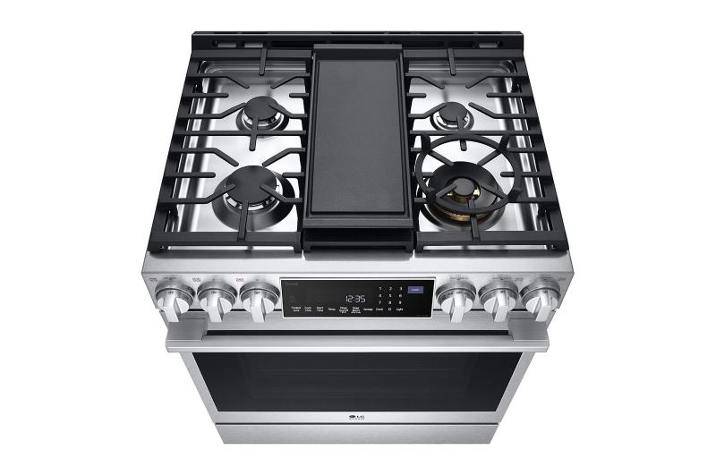 30" LG STUDIO 6.3 Cu. Ft. InstaView Gas Slide-in Range With ProBake Convection and Air Fry - LSGS6338F