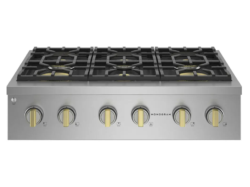 36" Monogram Gas Rangetop With 6 Burners In Stainless Steel - ZGU366NTSS