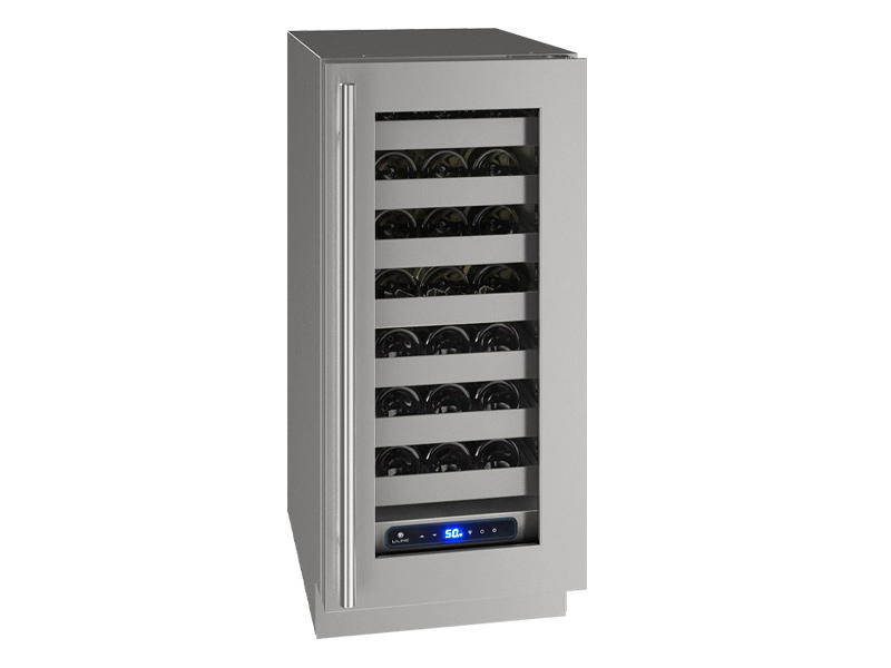 15" U-Line 5 Class Series Right-Hand Hinged Wine Cooler Stainless Frame (with lock) - UHWC515SG41A