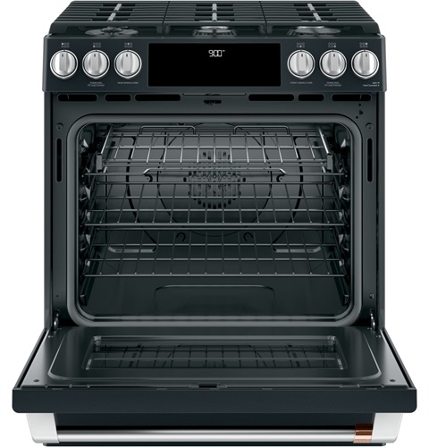 30" Café Slide-In Front Control Dual-Fuel Convection Range With Warming Drawer - CC2S900P3MD1