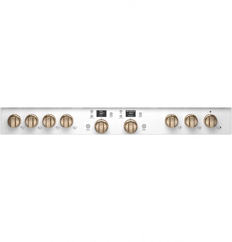 48" Café 8.25 Cu. Ft. Smart Dual-Fuel Commercial-Style Range with No-Preheat Air Fry Matte White - C2Y486P4TW2