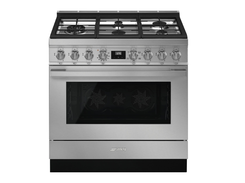 36" SMEG Freestanding Professional Gas Range in Stainless Steel - CPF36UGGX