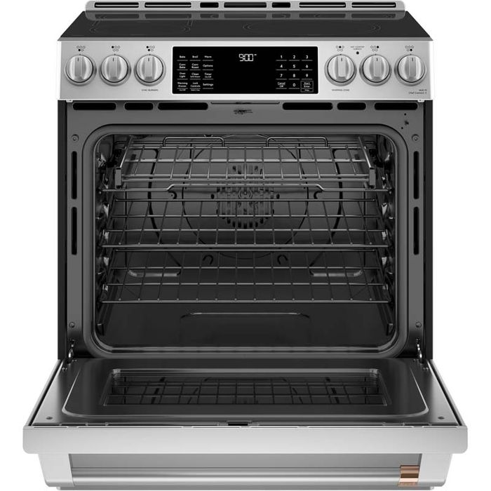 30" Café 5.7 Cu. Ft. Slide-In Front Control Induction And Convection Range - CCHS900P2MS1