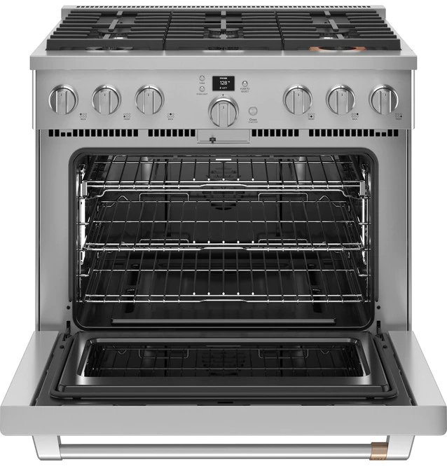 36" Café 6.2 Cu. Ft. Smart All-Gas Commercial-Style Range With 6 Sealed Burners In Stainless Steel - CGY366P2TS1
