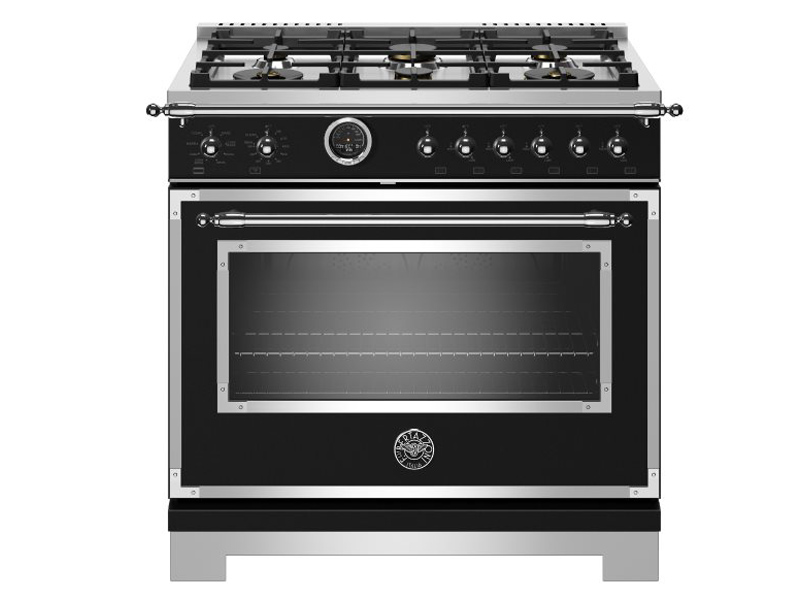 36" Bertazzoni Heritage Series Dual Fuel Range 6 Brass Burner - HERT366DFSNET