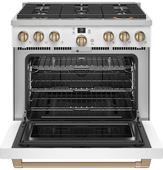 36" Café 6.2 Cu. Ft. Smart All Gas Commercial-Style Range With 6 Sealed Burners In Matte White - CGY366P4TW2