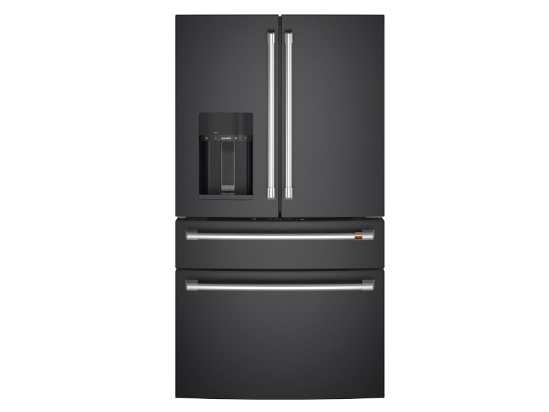 36" Café 22.3 Cu. Ft. Counter-Depth 4-Door French Door Refrigerator in Matte Black - CXE22DP3PD1
