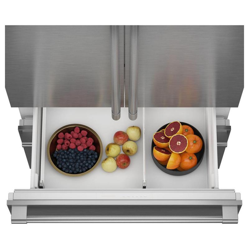 36" Monogram Integrated French-Door Refrigerator with Dual Evaporators and Door Alarm- ZIP364NBVII