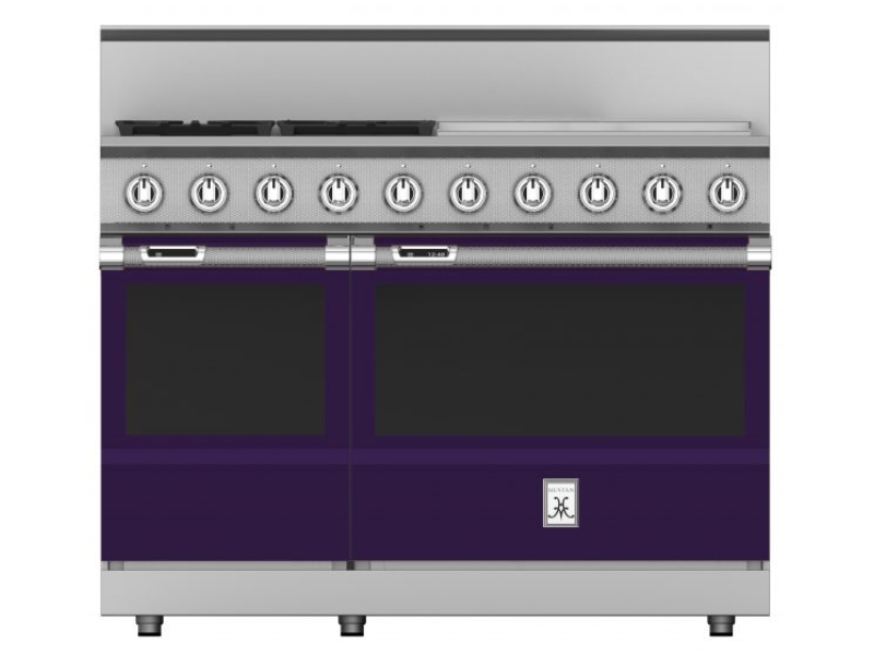 48" Hestan KRD Series Natural Gas Freestanding Dual Fuel Range with 4-Burner in Lush - KRD484GD-LP-PP