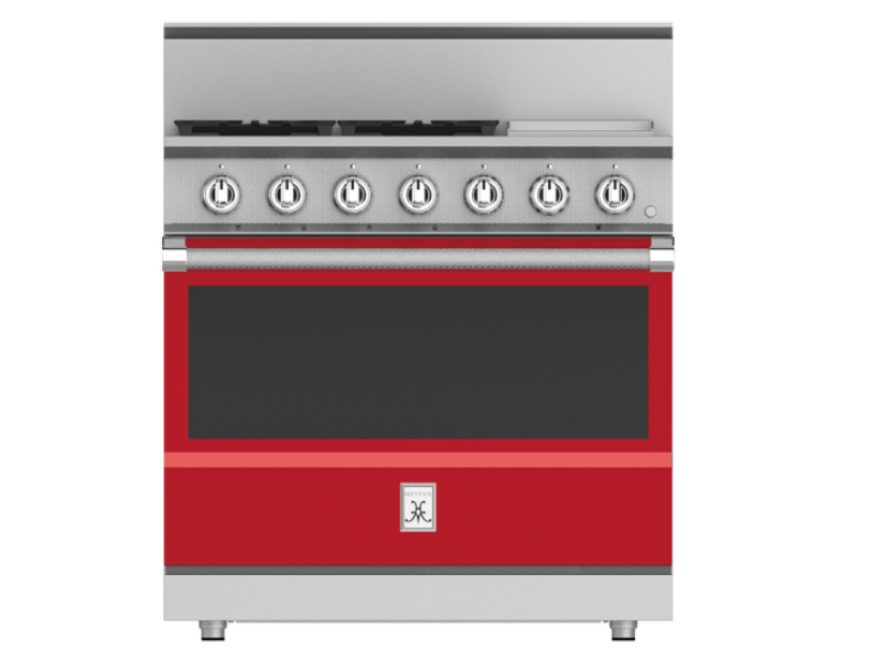 36" Hestan KRG Series Freestanding Professional Gas Range with 4-Burners - KRG364GD-LP-RD