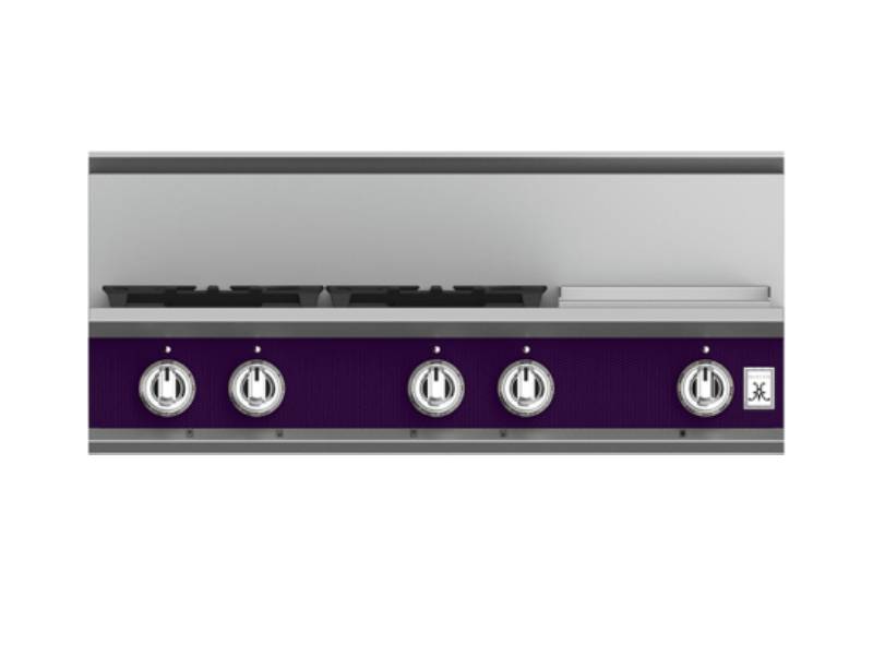 36" Hestan KRT Series 4-Burner Liquid Propane Rangetop  with 12" Griddle  - KRT364GD-LP-PP