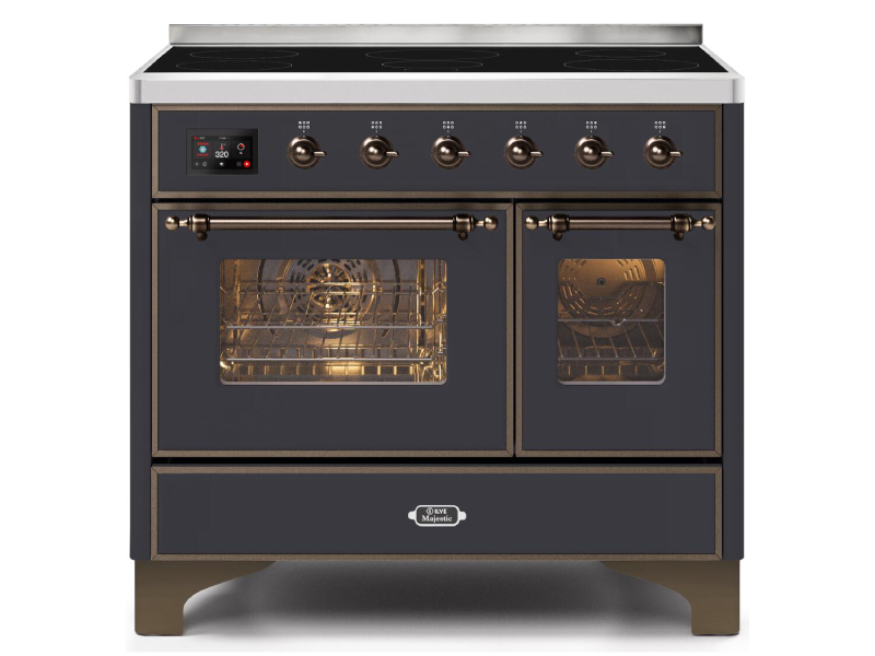40" ILVE Majestic II Electric Freestanding Range with Bronze Trim in Matte Graphite - UMDI10NS3MGB