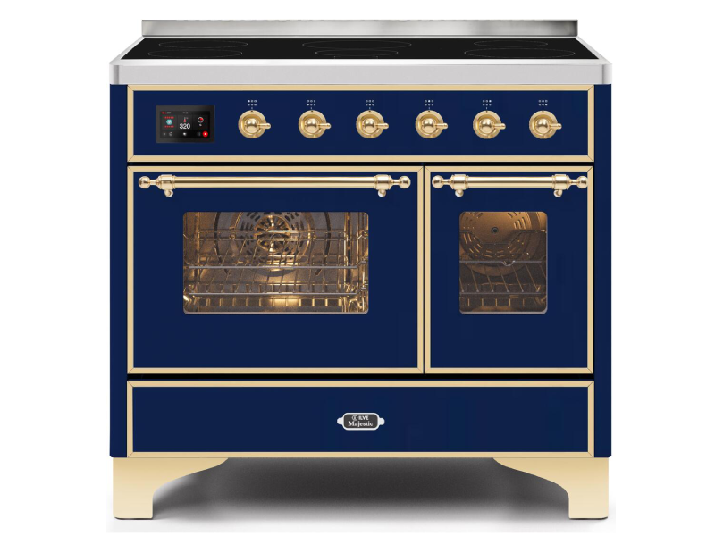 40" ILVE Majestic II Electric Freestanding Range in Blue with Brass Trim - UMDI10NS3MBG