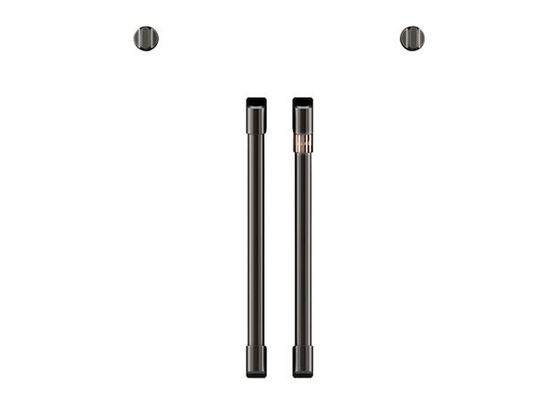 Cafe 2 French-Door Handles 2 Knobs - Brushed Black- CXWSFHKPMBT
