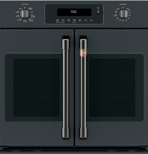 Cafe 2 French-Door Handles 2 Knobs - Brushed Black- CXWSFHKPMBT