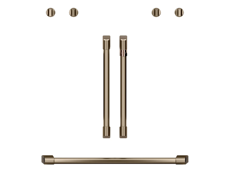 Café Wall Oven Kit With 2 French-Door Handles And 4 Knobs In Brushed Bronze - CXWDFHKPMBZ