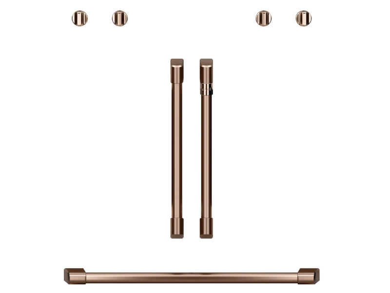 Café Wall Oven Kit With 2 French-Door Handles And 4 Knobs In Brushed Copper - CXWDFHKPMCU