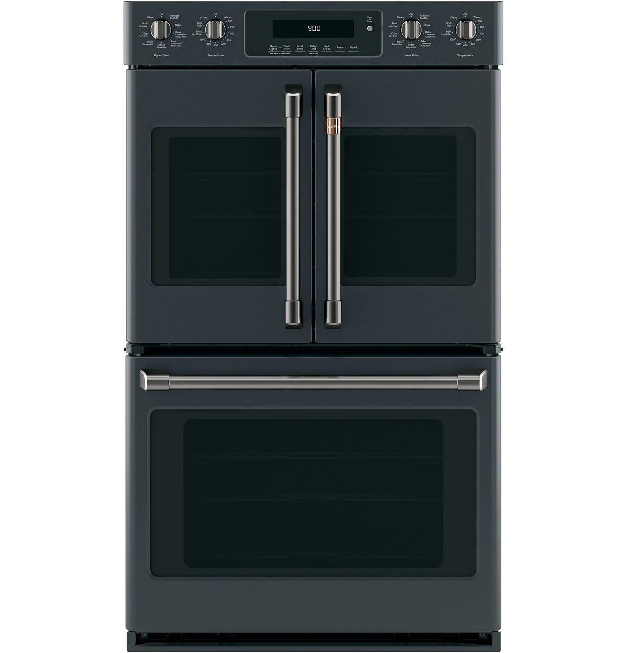 Café Wall Oven Kit With 2 French-Door Handles And 4 Knobs In Brushed Black - CXWDFHKPMBT