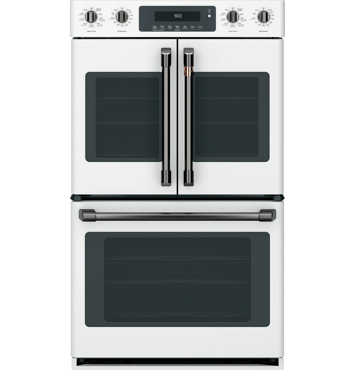 Café Wall Oven Kit With 2 French-Door Handles And 4 Knobs In Brushed Black - CXWDFHKPMBT