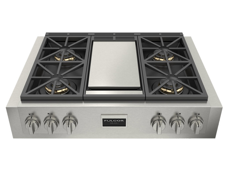 36" Fulgor Milano Sofia 600 Series Pro Gas Rangetop With Griddle - F6GRT364GS1