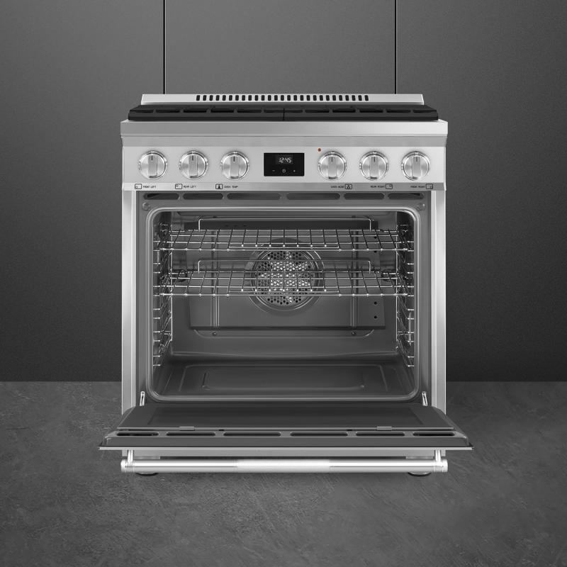30" SMEG Freestanding Professional Dual Fuel Range in Stainless Steel - SPR30UGMX