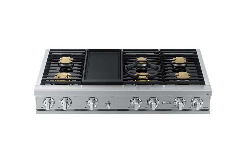 48" Dacor Transitional Natural Gas Rangetop With Griddle in Silver Stainless - DTT48T963GS/DA
