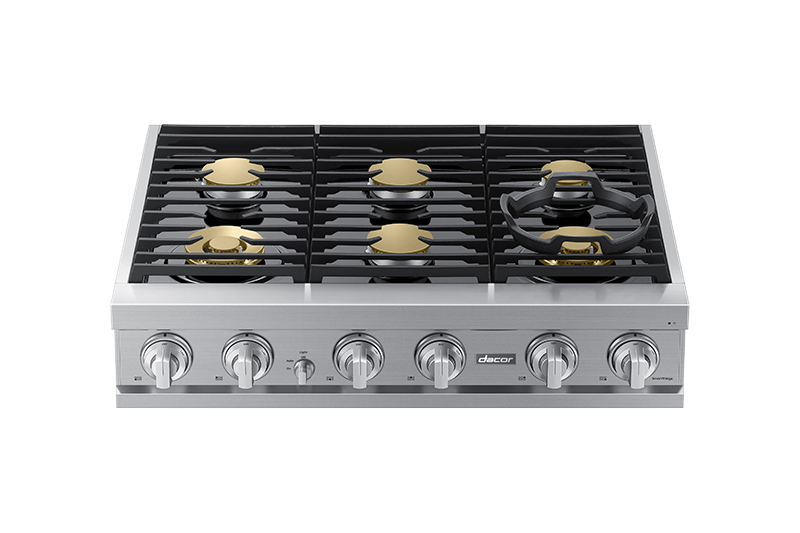 36" Dacor Transitional Natural Gas Rangetop in Silver Stainless - DTT36T960GS/DA