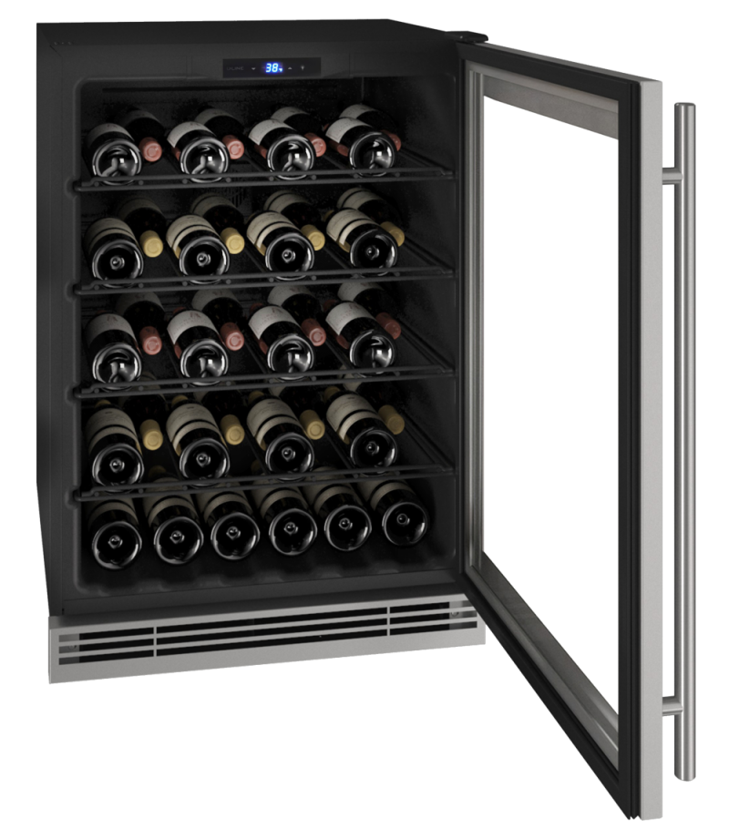 24" U-Line Wine Refrigerator with 5.7 Cu. Ft. Capacity and Stainless Frame Finish - UHWC024-SG01A