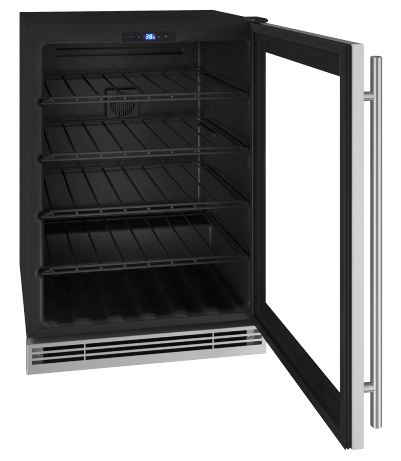 24" U-Line Wine Refrigerator with 5.7 Cu. Ft. Capacity and Stainless Frame Finish - UHWC024-SG01A