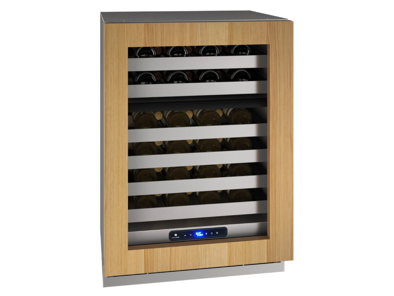 24" U-Line 5.1 Cu. Ft. 5 Class Dual-Zone Wine Refrigerator in Integrated Frame with Field Reversible - UHWD524-IG01A