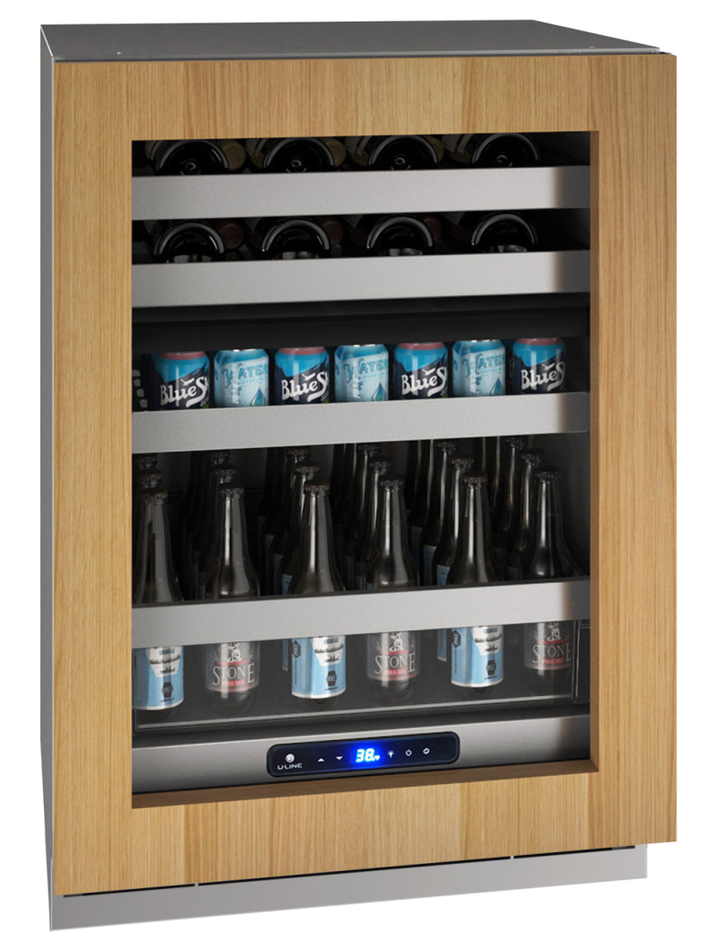 24" U-Line HBD524 Dual-Zone Beverage Center with 5.1 Cu. Ft. Capacity - UHBD524-IG01A