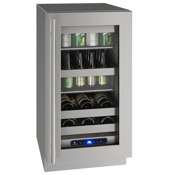 18" U-Line Undercounter Beverage Center with U-Adjust Storage - UHBV518-SG01A