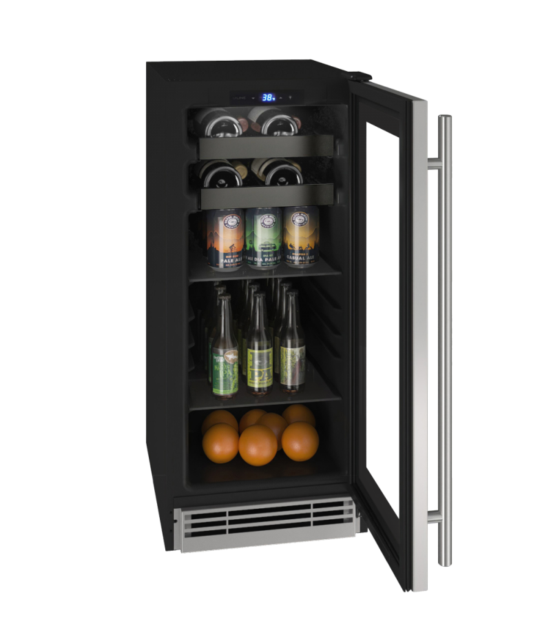15" U-Line HBV115  Beverage Center with 2.9 Cu. Ft. Capacity - UHBV115-SG01A