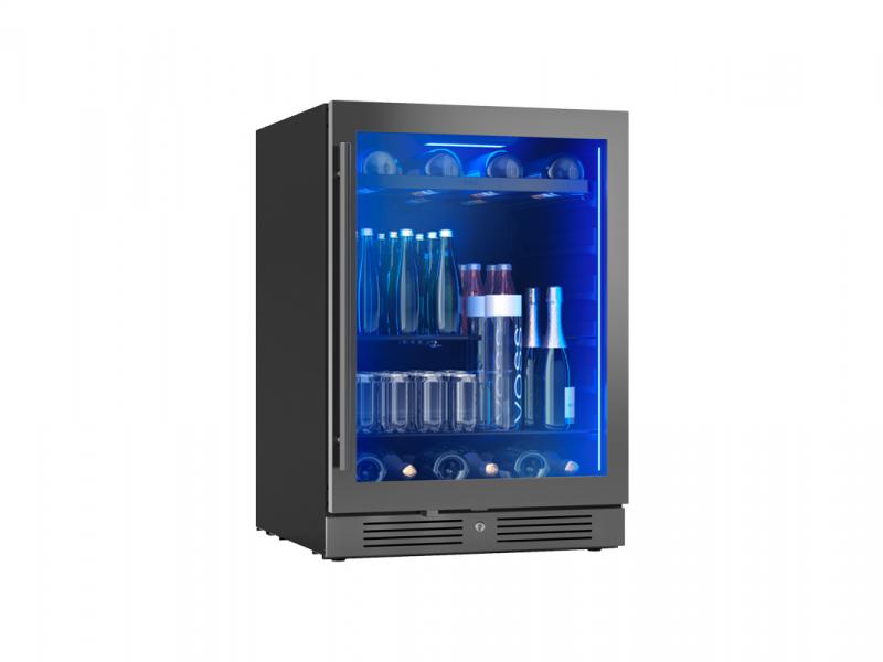 24" Zephyr 5.6 Cu. Ft. Single Zone Beverage Cooler in Black Stainless Glass - PRB24C01CBSG