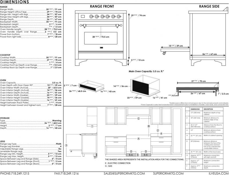 36" ILVE 3.5 Cu. Ft. Majestic II Electric Freestanding Range in Custom RAL Color with Chrome Trim - UMI09NS3/RALC