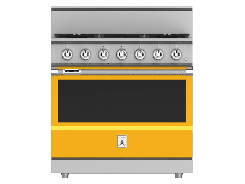 36" Hestan KRD Series Natural Gas Dual Fuel Range with 5-Burner - KRD364GD-NG-YW