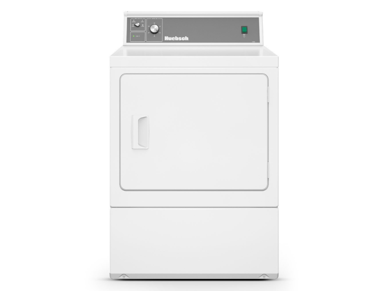 27" Huebsch Commercial Gas Front Load Commercial Rear Control Single Dryer in White - HDGMNRGS113CW01