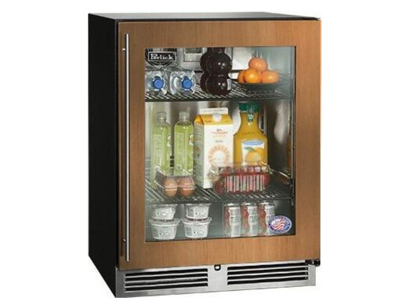 24" Perlick ADA Height Compliant Indoor Right-Hinge Refrigerator with Lock in Panel Ready Glass Door - HA24RB44RL