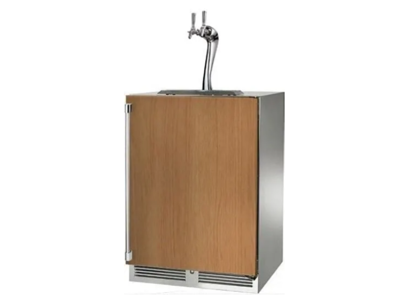 24" Perlick Signature Adara Series Right-Hinge Two Tap Beverage Dispenser in Panel Ready - HP24TS42R2A