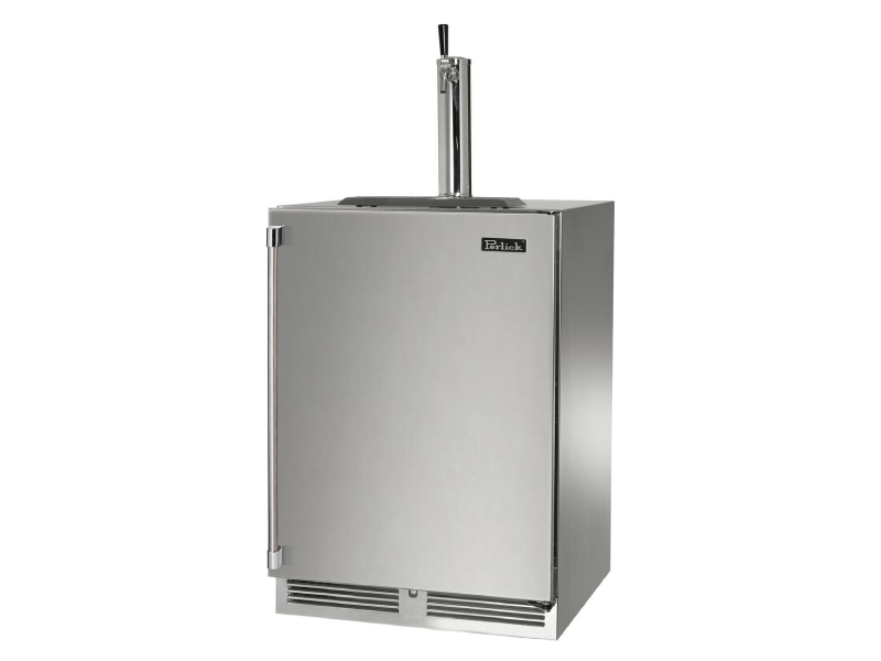 24" Perlick Indoor Signature Series Right-Hinge Beverage Dispenser in Solid Stainless Steel Door with 1 Faucet and Door Lock - HP24TS41RL1