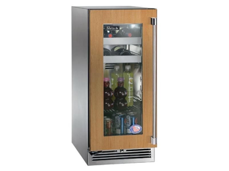 15" Perlick Marine and Coastal Signature Series Left-Hinge Beverage Center in Panel Ready Glass Door - HP15BM44L