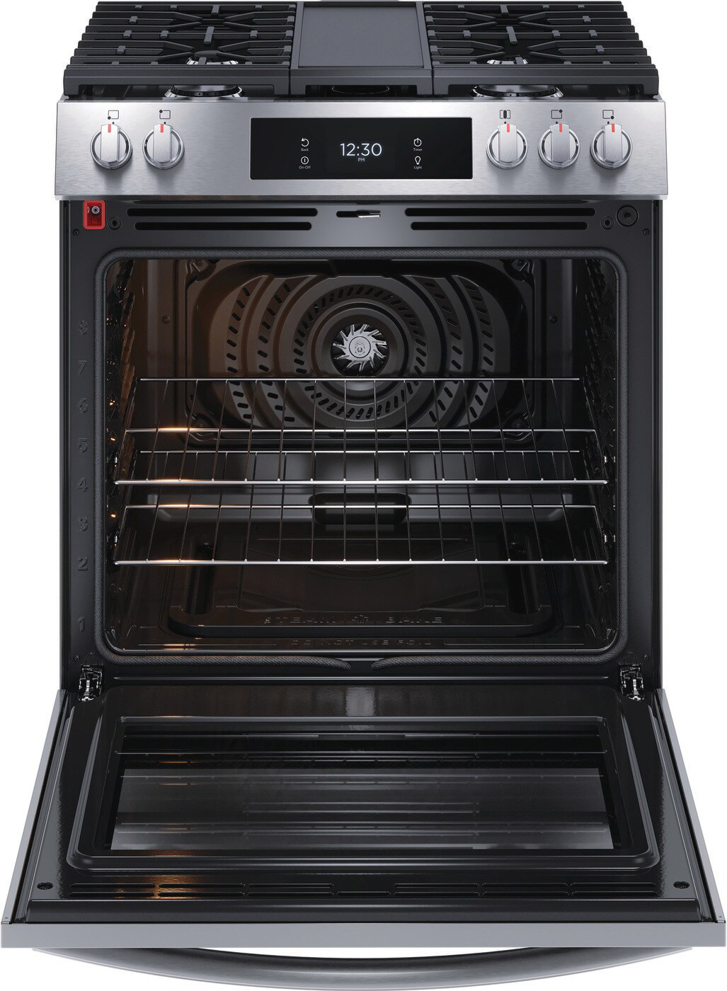 30" Frigidaire Gallery 6 Cu. Ft. Front Control Gas Range with Total Convection in Stainless Steel - GCFG3060BF