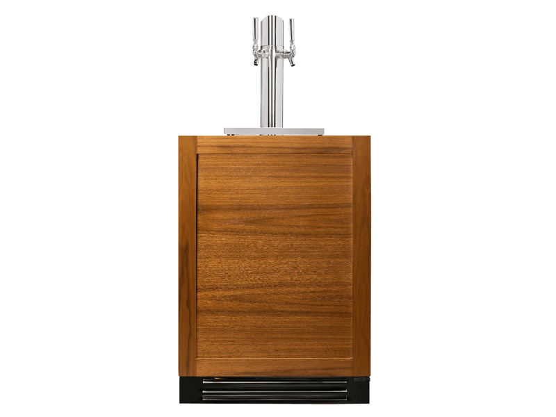 24" True Residential 5.75 Cu. Ft. Overlay Panel Left-Hinge Dual Tap UnderCounter Beverage Dispenser - TUR-24DD-L-OP-C