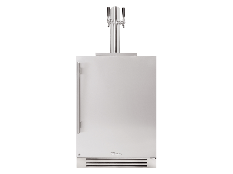 24" True Residential 5.75 Cu. Ft. Stainless Steel Right Hinge Dual Tap UnderCounter Beverage Dispenser - TUR-24DD-R-SS-C