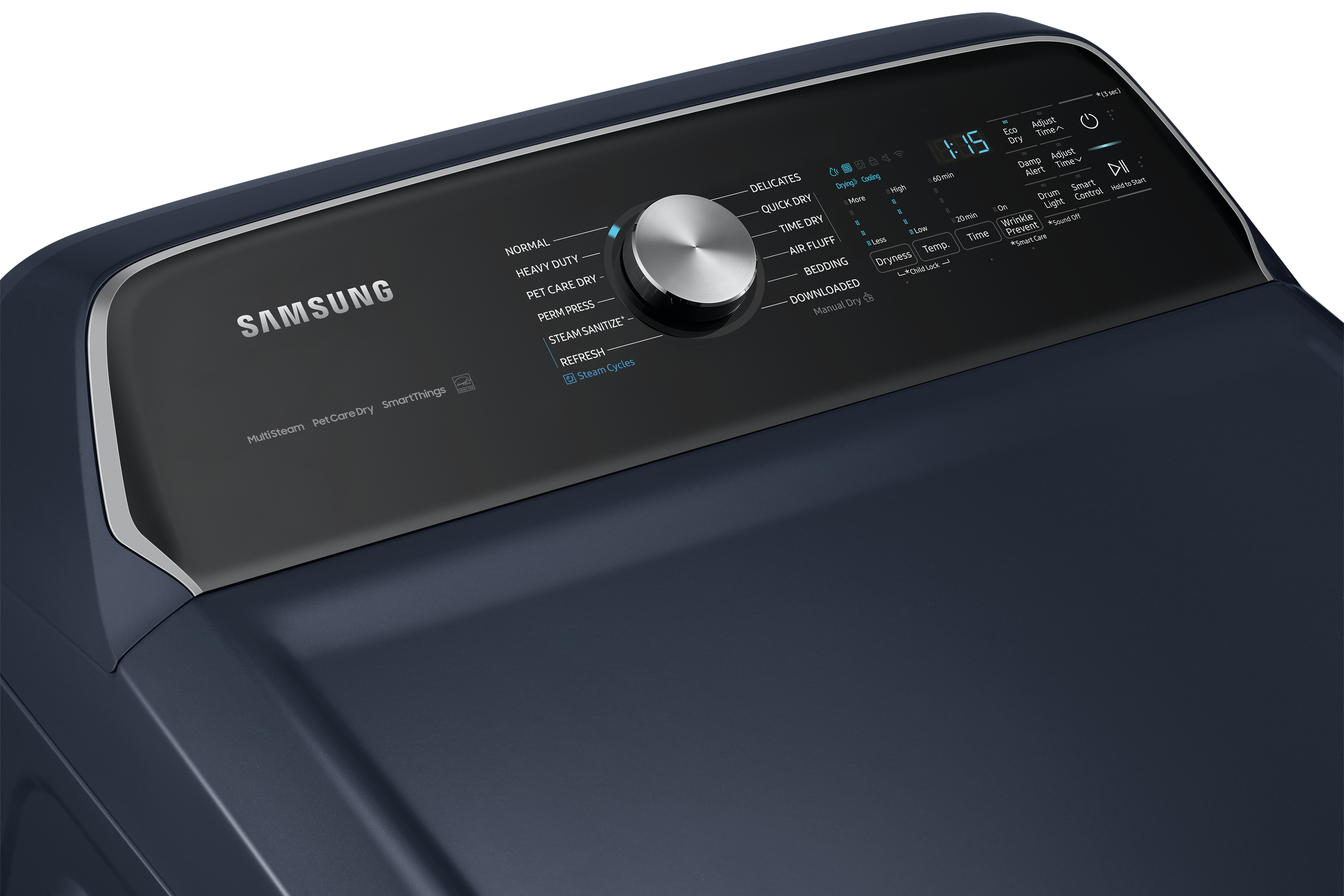 27" Samsung 7.4 Cu. Ft. Smart Electric Dryer with Pet Care Dry in Navy - DVE54CG7155DAC