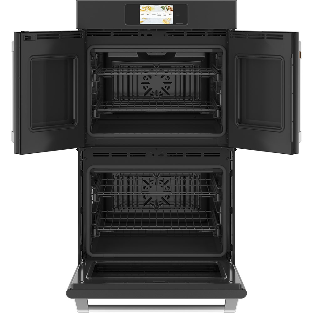30" Café 10 Cu. Ft. Built-In French-Door Double Convection Wall Oven In Matte Black - CTD90FP3ND1