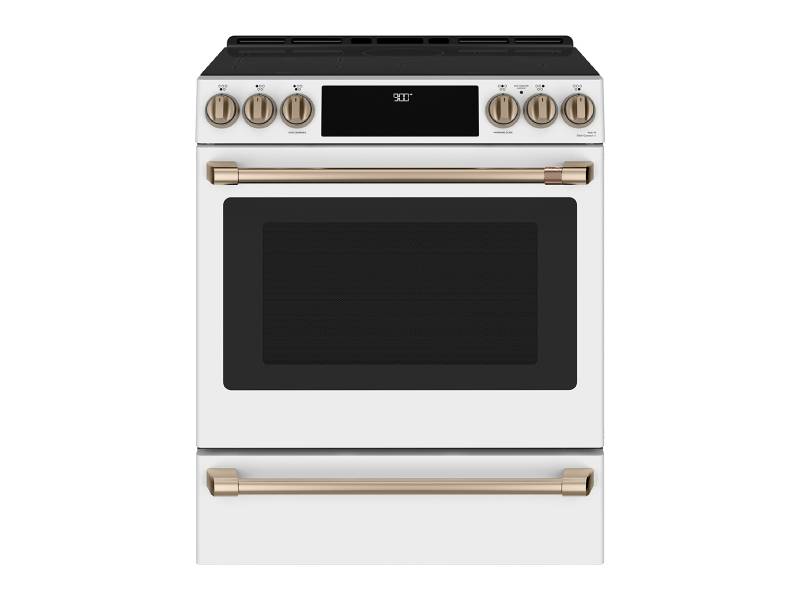 30" Café 5.7 Cu. Ft. Slide-In Front Control Induction and Convection Range With Warming Drawer - CCHS900P4MW2