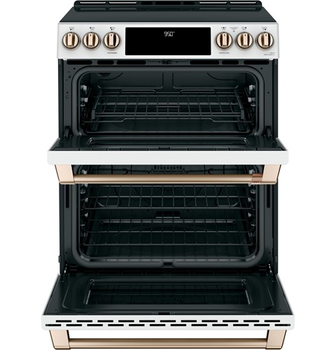 30" Café Slide-In Front Control Induction and Convection Double Oven Range - CCHS950P4MW2