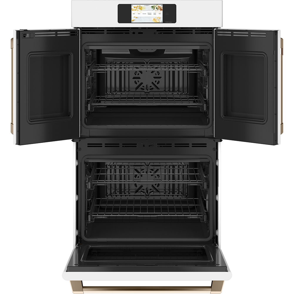 30" Café 10 Cu. Ft. Built In French Door Double Convection Wall Oven In Matte White - CTD90FP4NW2